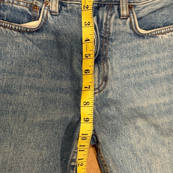 Women’s Free People Straight Leg Blue Jeans with Raw Hem - Picture 13 of 14